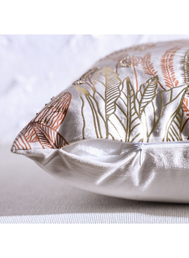 Danube Home Gleam Floral Velvet Cushion Cover - Multicolor - 45x45 cm | Velvet Couch Pillow Cover For Living Room, Bed Room 811500137757 - Image 3