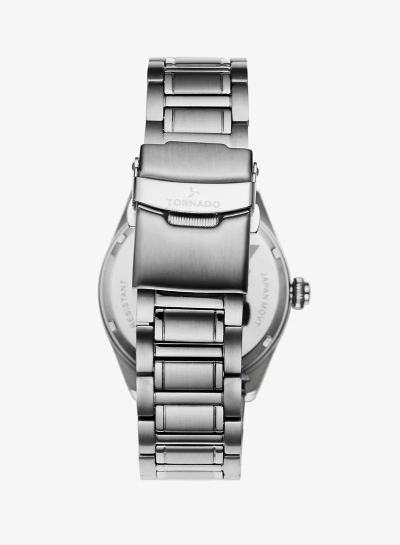 Tornado Blue Men's Solid stainless steel with Polished and brushed links. 3H with date Display Watch T8007-SBSN - 42mm mm for Men | Best Price UAE