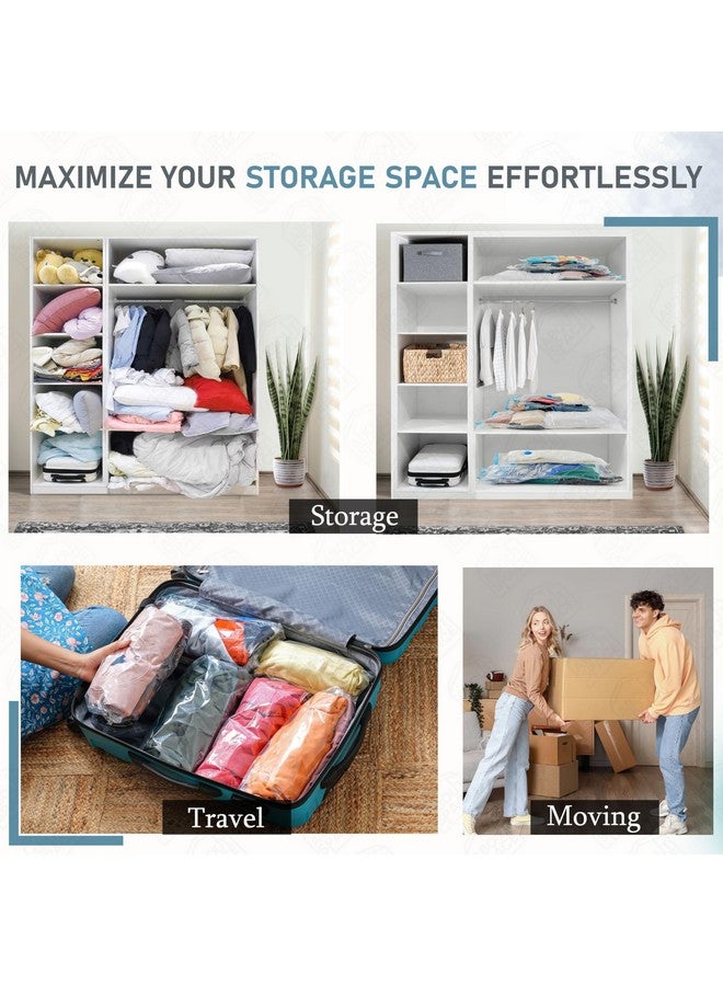 ABOUT SPACE Polypropylene 15 Pack Vacuum Bags for Travel with Hand Pump (2-2X Jumbo/5 Jumbo/4 Large/4 Medium) Airtight, Reusable SPACE Saver Compression Bags for Packing, Transparent - Image 4