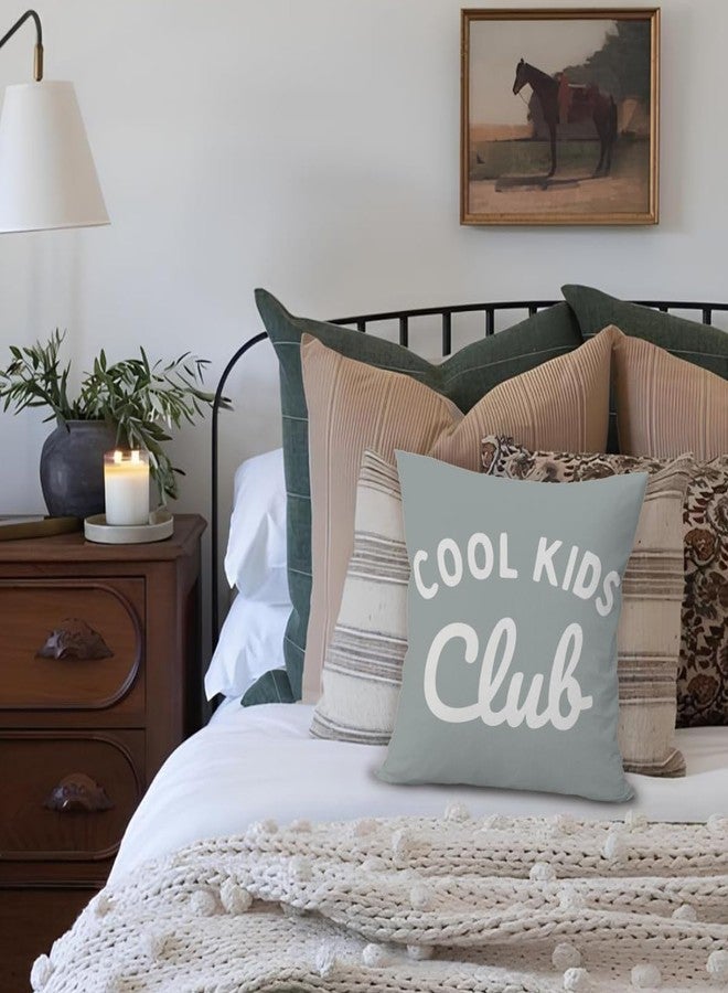 ETVISO Boys Girls Room Decor, Cool Kids Club Pillow Cover 18x18, Preppy Grey Decorative Throw Pillow Case for Toddler Kids Bedroom Playroom Nursery - Image 3
