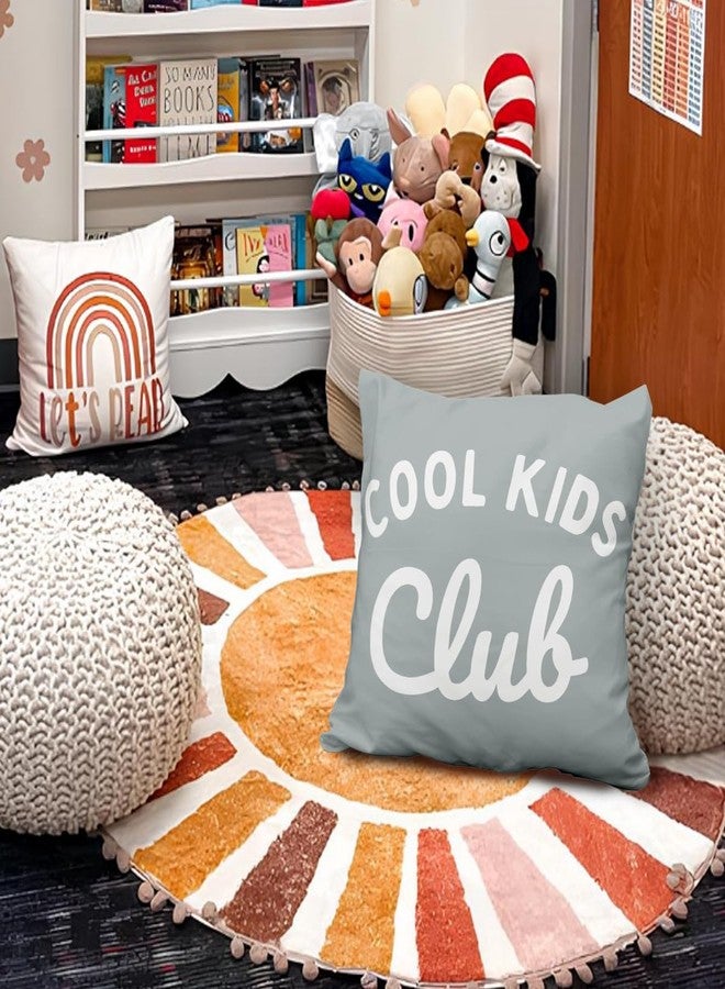 ETVISO Boys Girls Room Decor, Cool Kids Club Pillow Cover 18x18, Preppy Grey Decorative Throw Pillow Case for Toddler Kids Bedroom Playroom Nursery - Image 2