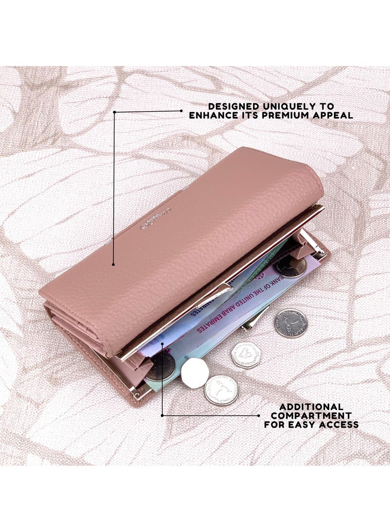 كلاسيك ميلانو - محفظة نسائية أنيقة من الجلد الصناعي مع حافظة بطاقات | محفظة عملات معدنية للنساء | محفظة نسائية نحيفة للاستخدام اليومي والسفر والهدايا