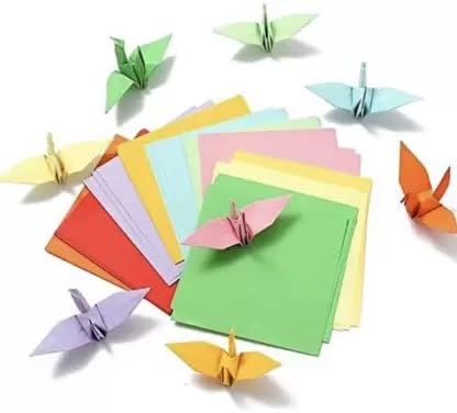 Eclet Neon Origami Paper 15 cm X 15 cm Pack of 100 Sheets (10 sheet x 10 color) Fluorescent Color Both Side Coloured For Origami, Scrapbooking, Project Work.181 - Image 2