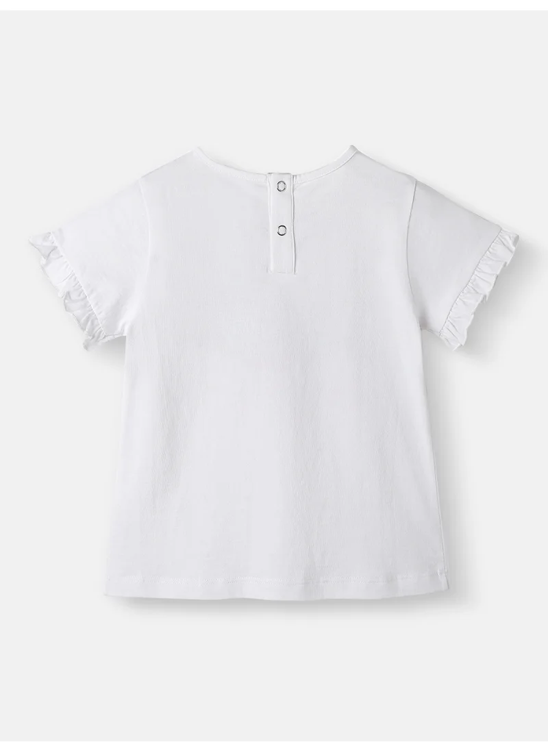 Nautinati Girls’ Cotton Regular Top |Embroidery and Tassels| Half Sleeves with Ruffle Hem|  2-10 Years
