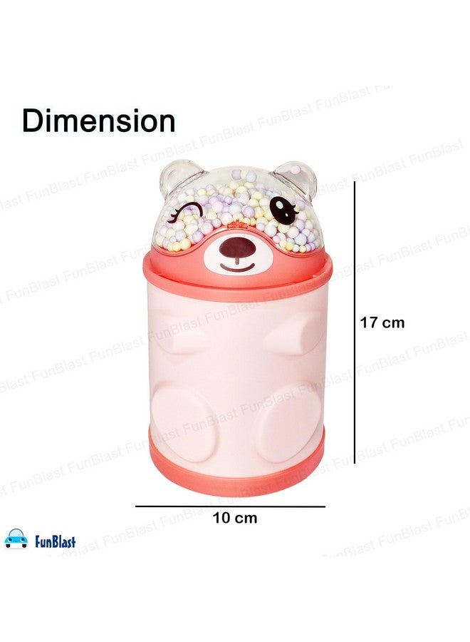فنبلاست حصالة نقود من فن بلاست - صندوق نقود على شكل دب للأطفال، حصالة نقود للأطفال، صندوق نقود للأطفال، صندوق نقود بقفل كلمة مرور، هدايا للبنات، أفضل هدايا الإرجاع للأطفال (وردي) - Image 2