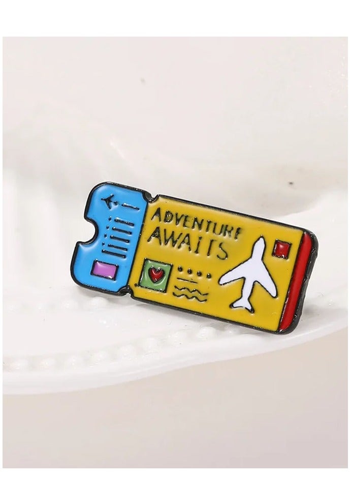 Distinctive and elegant unisex brooch with airline ticket design wonderful accessory suitable for bags and clothes and beautiful gift - Image 1