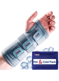 FEATOL Carpal Tunnel Wrist Brace | Night Sleep Support Brace, Removable Metal Wrist Splint- Hot/Ice Pack, Left Hand, Small/Medium, Adjustable Hand Brace for Men, Women, Relieve and Treat Wrist Pain  - Image 1