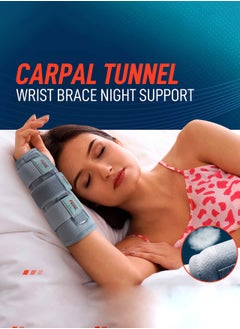 FEATOL Carpal Tunnel Wrist Brace | Night Sleep Support Brace, Removable Metal Wrist Splint- Hot/Ice Pack, Left Hand, Small/Medium, Adjustable Hand Brace for Men, Women, Relieve and Treat Wrist Pain  - Image 2
