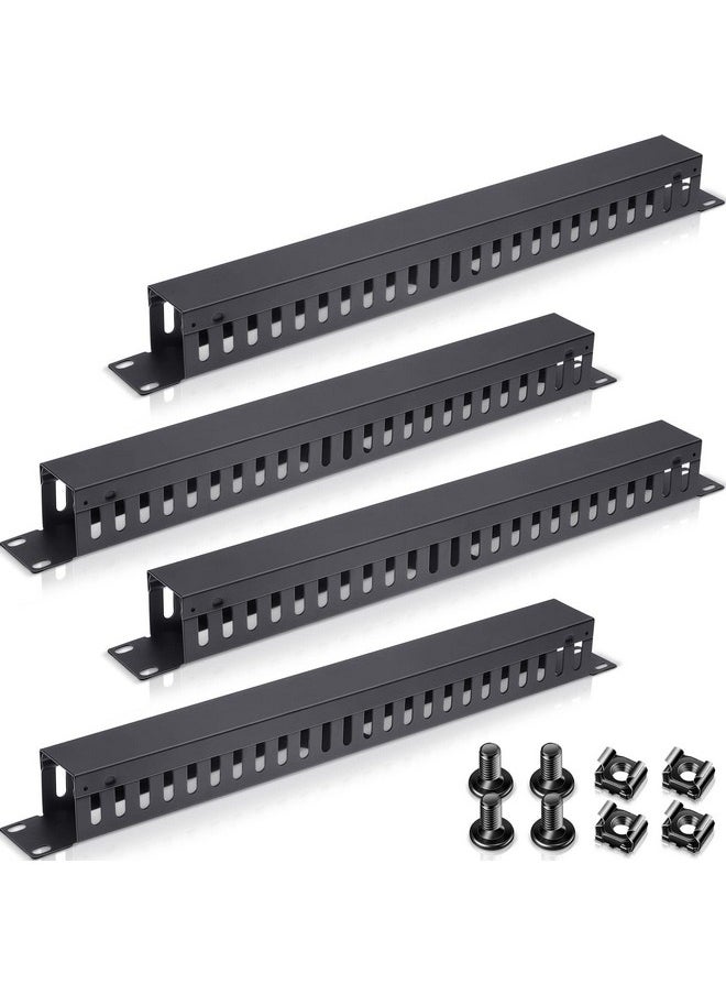 4 Pack 1U 19 Inch Cable Manager 24 Slot Horizontal Rack Mount Wire Management Server Rack Cable Management Metal Finger Duct Wire Organizer with Cover and Mounting Screws for Network Cabinet, Black - pzsku/ZDEF51E1944AE22D5A00EZ/45/_/1740118210/48be4312-d427-41fd-ab80-42d2ff5b55c3