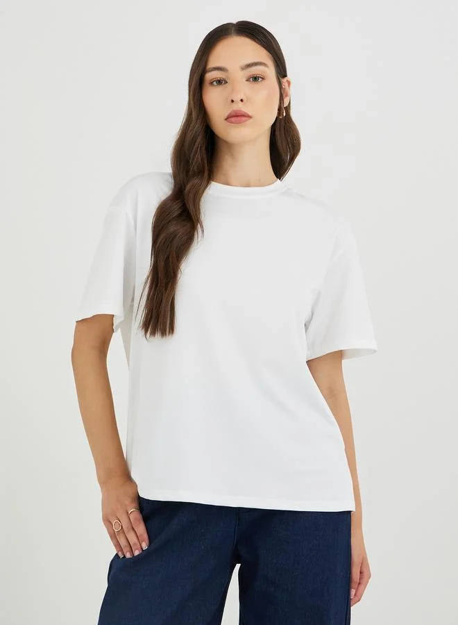 Take Two Take Two Women White Graphic Print Oversized T-Shirt
