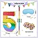 PCFING 20 Inch Number 5 Piata Rainbow with 30 Inch Piata Stick Blindfold Confetti for Boys Girls Adults Birthday Party Decorations Anniversary Celebration Fiesta - Image 4