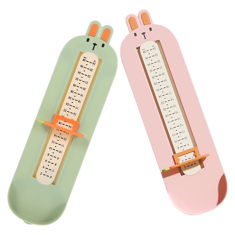 2pcs Kids Foot Measuring Device Shoe Size Measurement Tool Measurer Feet Measuring Ruler For Infant Baby Toddler Children Foot Gauge Ruler For Home Use - Image 1