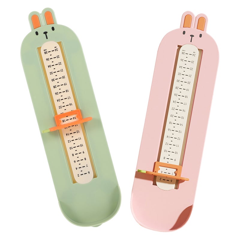 2pcs Kids Foot Measuring Device Shoe Size Measurement Tool Measurer Feet Measuring Ruler For Infant Baby Toddler Children Foot Gauge Ruler For Home Use - Image 2