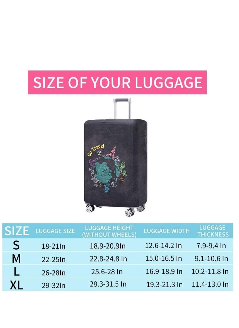 SYOSI Luggage Cover, KASTWAVE Water-Washable Suitcase Cover, Suitcase Protector Anti-scratch Suitcase cover for 25-28 Inch Trolley Case for Business Trip School Daily Usin (S)  - Image 5