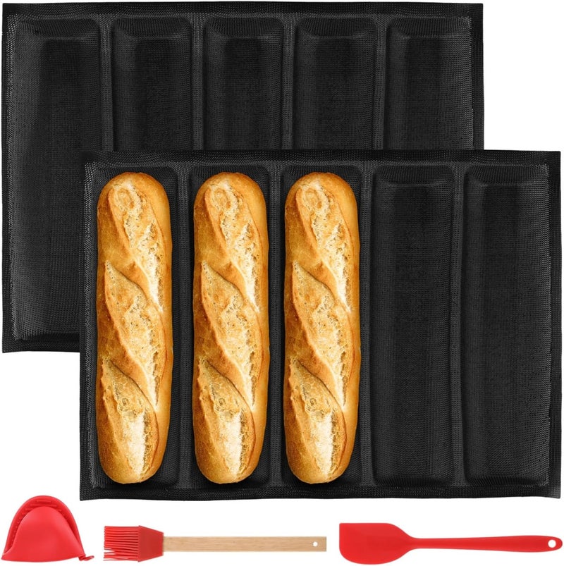 Baking Set: Dual Pans, Brush, Clip, & Spatula - Image 1