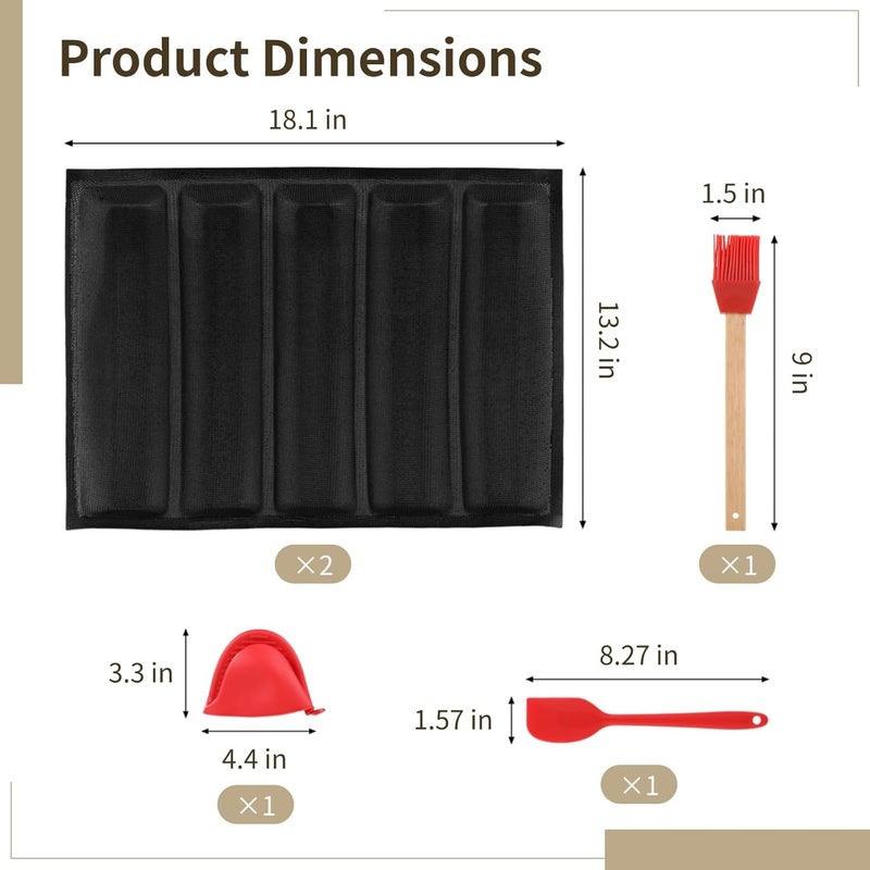Baking Set: Dual Pans, Brush, Clip, & Spatula - Image 2