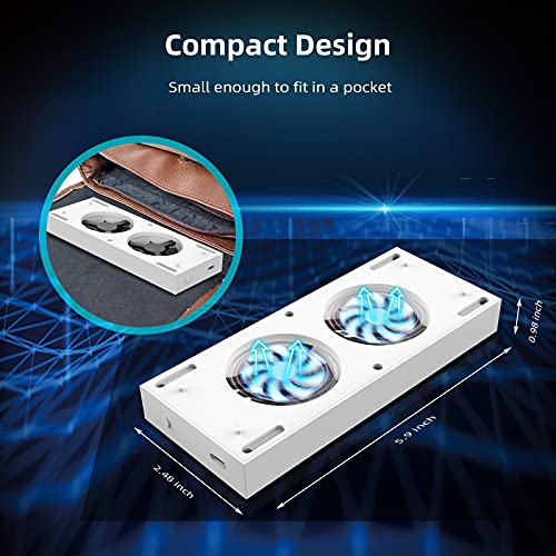 NexiGo Vertical Stand with Cooling Fans for Xbox Series S Console, 3 Levels Adjustable Fans Rotate Speed with Type-C Power Input, USB Charging and Data Transmission Ports, White - Image 3