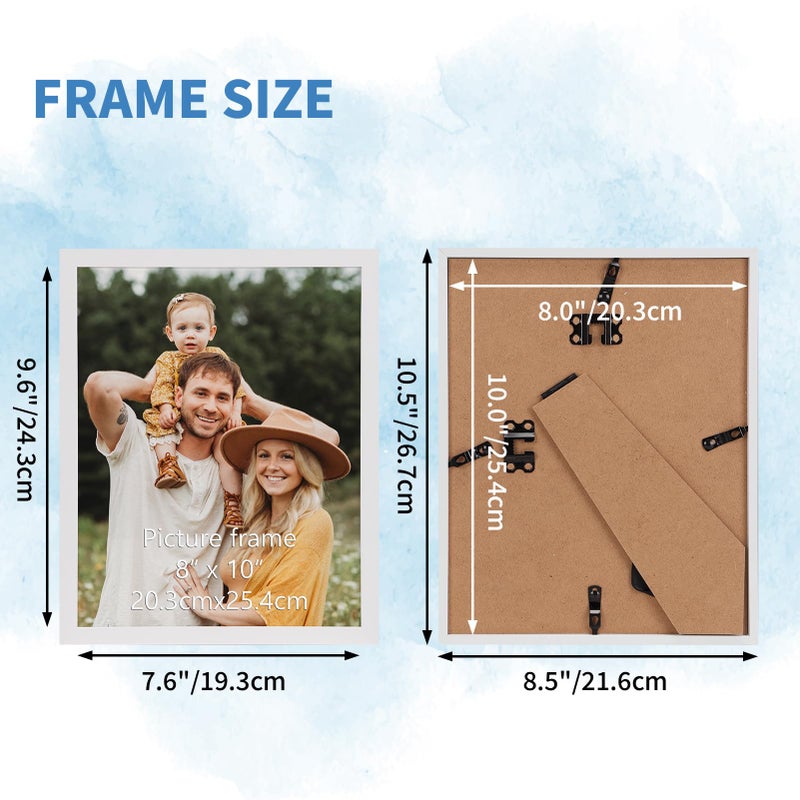 WIFTREY 8x10 Picture Frame Set of 18  Multi Photo Frames 8 by 10 Bulk for Wall Hanging or Tabletop Display  White - Image 2