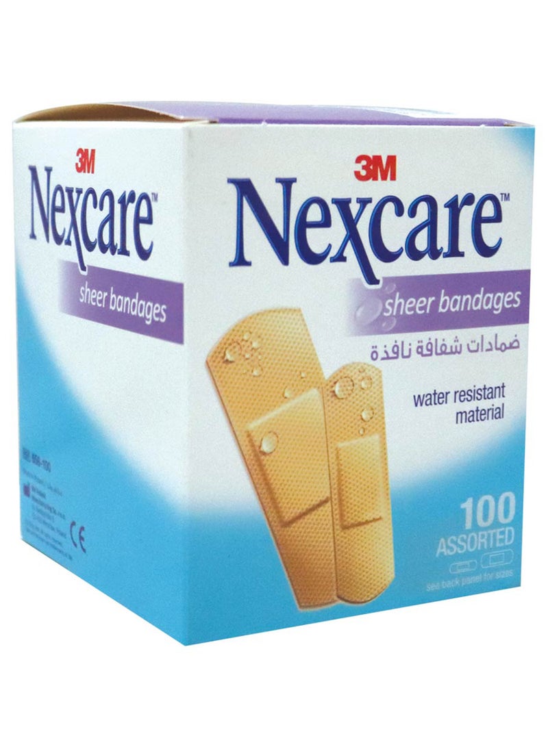 3M Sheer Assorted Bandages 100'S