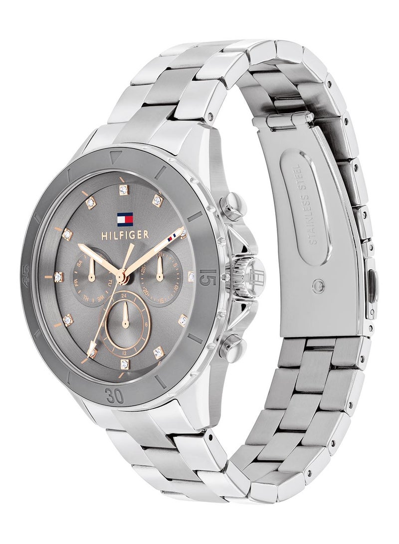 TOMMY HILFIGER ساعة تومى هيلفيجر кругية أنالوج نسائية بإطار رمادي - 1782742 - Image 1