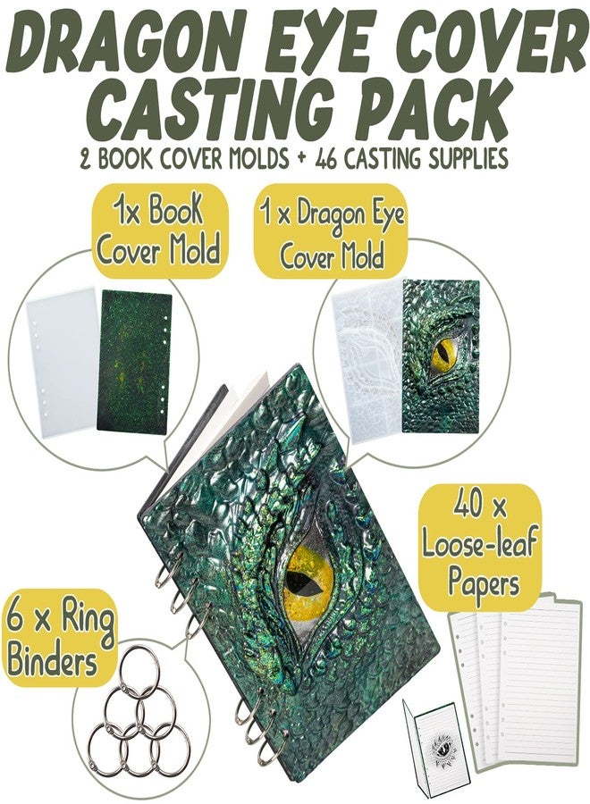 FUNSHOWCASE A5 Notebook Cover Resin Silicone Molds Dragon Eye Scrapbooking Epoxy Casting Kits of 48 - Image 3