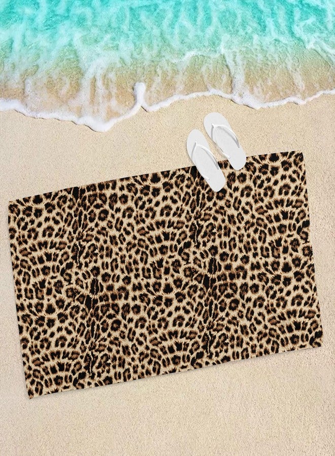 Irisbell Cotton Beach Towel 63 x 32 inch Large Sand Free Towels for Travel,Quick Dry Absorbent Swimming Beach Towels for Pool Yoga Gym Camping (Leopard) - Image 5