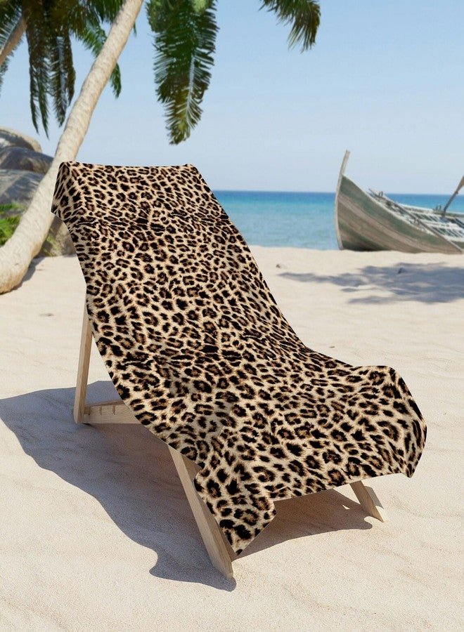 Irisbell Cotton Beach Towel 63 x 32 inch Large Sand Free Towels for Travel,Quick Dry Absorbent Swimming Beach Towels for Pool Yoga Gym Camping (Leopard) - Image 4
