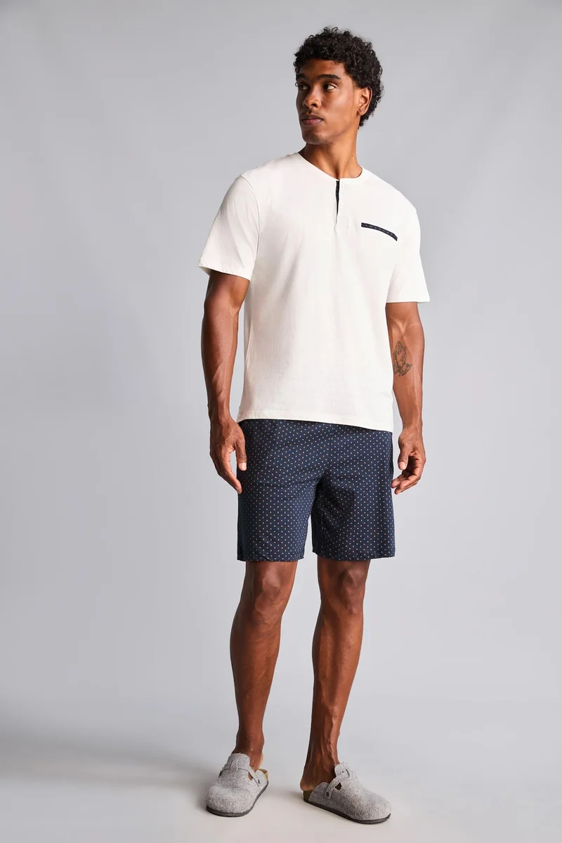Regular Fit 2-Pack 100% Cotton Crew Neck Short Sleeve Pyjama Set