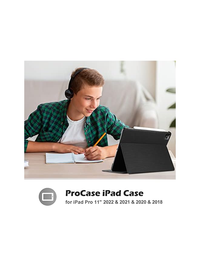 Procases Ipad Pro 11 Inch Case 2022 2020 2018, Slim Stand Protective Folio Case Smart Cover For Ipad Pro 11" 4Th 2Nd 1St Generation -Black - Image 5