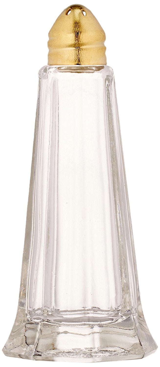 New Star Foodservice 22438 Glass Tower Salt and Pepper Shaker with Gold Plated Top, 1-Ounce, Set of 12 - Image 2