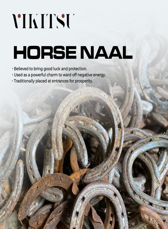 VIKITSU Original Kale Ghode Ki Naal | Horseshoe for Main Door | Horse Naal for Good Luck | Ghode Ki Naal Original | Horse Shoe Vastu Item | Naal for Positive Energy - Image 2