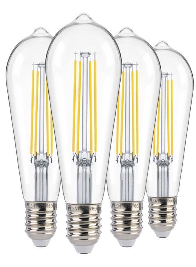 FLSNT Dusk to Dawn Outdoor Sensor ST19 LED Edison Bulb, 5000K Daylight, 7W (60W Eqv.), 800LM,Vintage Filament E26 Base, Auto On/Off Photocell Automatic for Energy-Efficient Outdoor Lighting, 4 Pack - Image 1