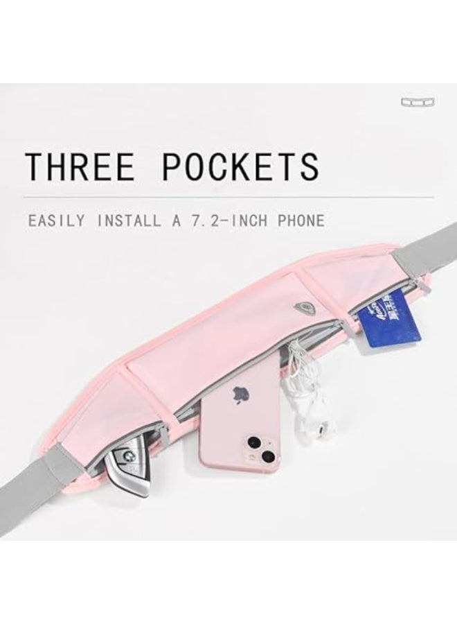 عربست حزام الجري النحيف للهاتف النحيف ， حزام خصر الجري المقاوم للماء ， حزام خصر الجري العاكس، حزام خصر الجري العاكس مع 3 حقائب منفصلة ， حزام الجري النحيف للجري والمشي وركوب الدراجات والتخييم وصالة الألعاب الرياضية الخفيفة (رمادي) - Image 4