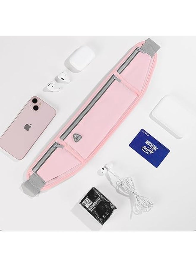 عربست حزام الجري النحيف للهاتف النحيف ， حزام خصر الجري المقاوم للماء ， حزام خصر الجري العاكس، حزام خصر الجري العاكس مع 3 حقائب منفصلة ， حزام الجري النحيف للجري والمشي وركوب الدراجات والتخييم وصالة الألعاب الرياضية الخفيفة (رمادي) - Image 2