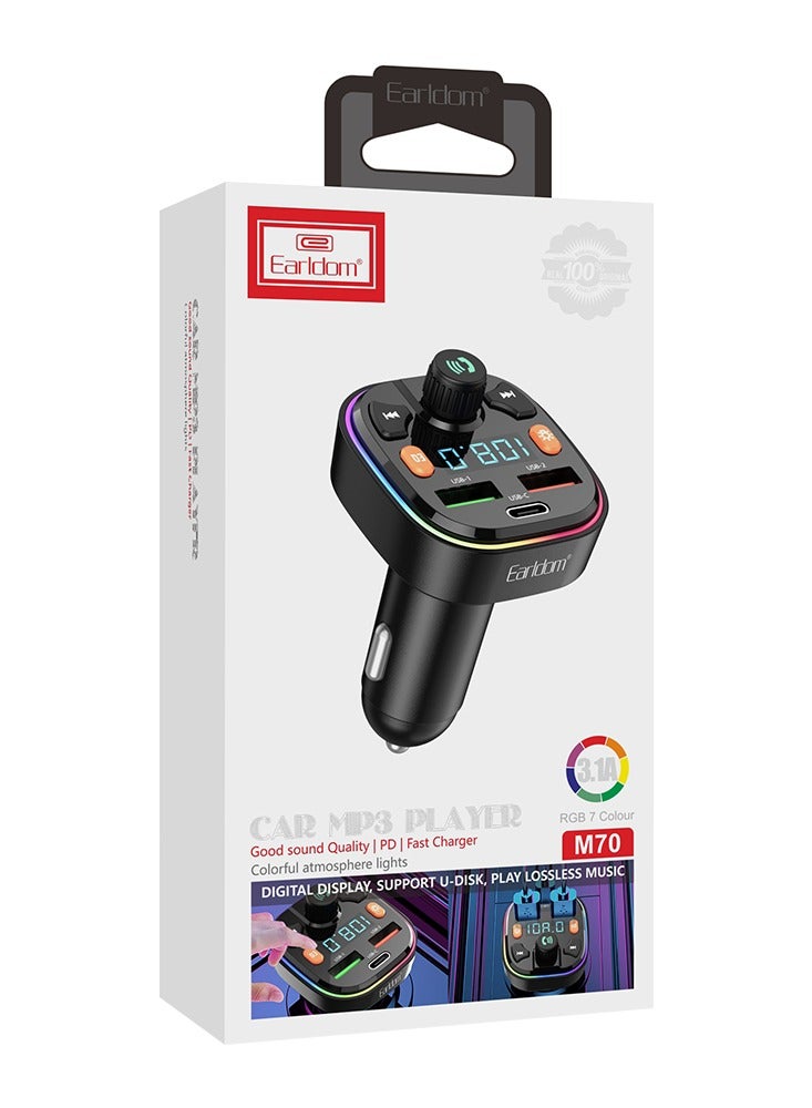 EARLDOM M70 Auto Radio Mp3 Player Music Adapter Dual USB Car Charger - Image 2