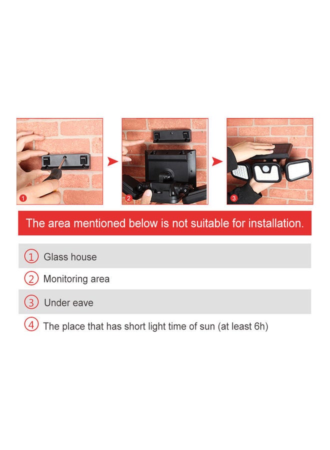 Loquat Outdoor Solar Light Sun-Powered  Three-Head Wall Light Garden Courtyard white 19.5*12.5*13cm - Image 3