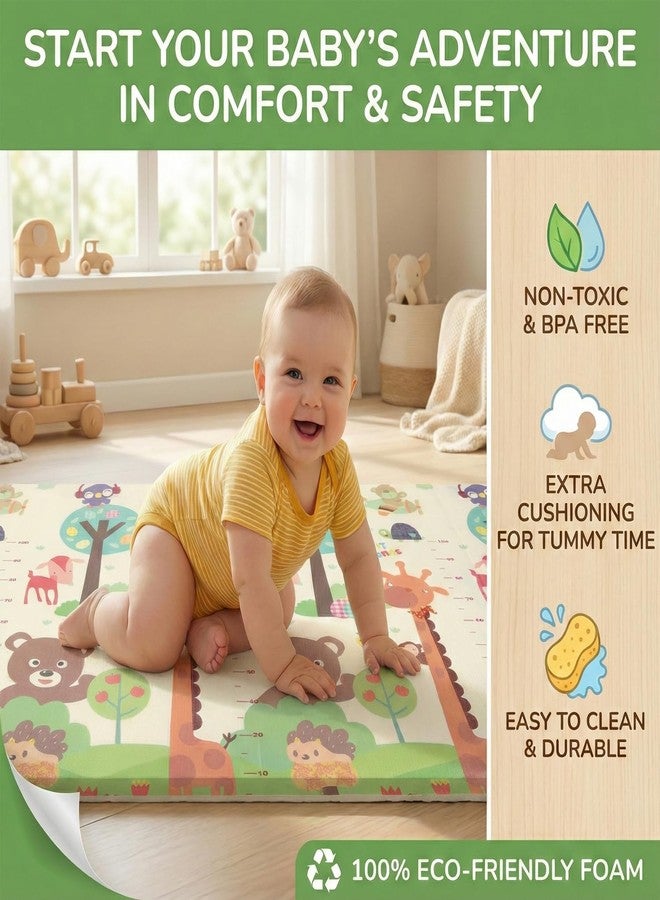 Liltoes Reversible Baby PlayMat, Extra Large babies Folding Mat, Waterproof and Portable Kids Floor Mat for Learning & Crawling, Foldable Soft Foam Mat for Kids Girafe Printed - Image 3