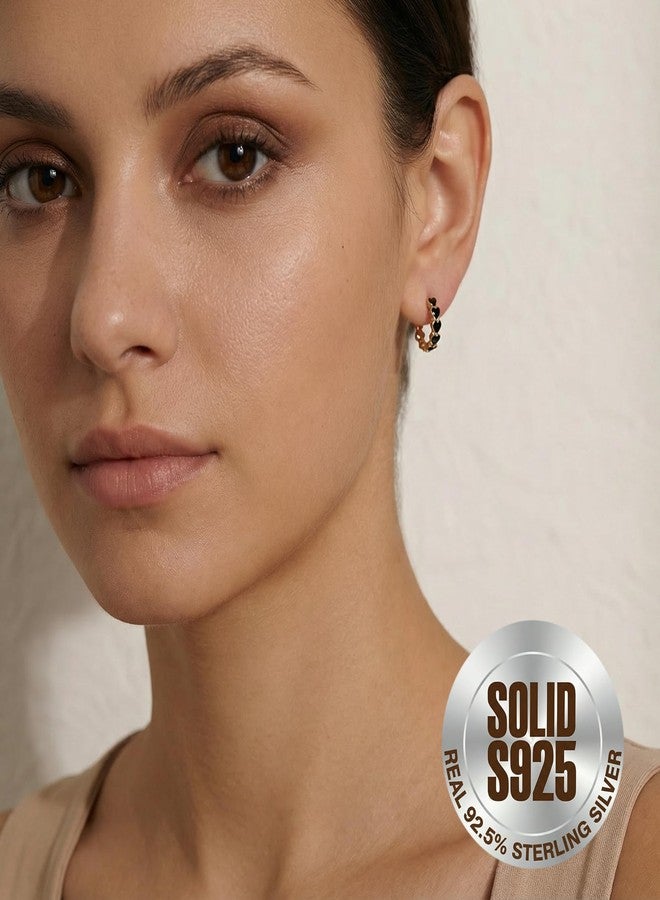 SLUYNZ Solid 925 Sterling Silver Black Heart Hoop Earrings for Women Teens Minimalist Black Hoop Earrings 1.5CM Hoop Earrings, The hoop sizes 1.5cm/0.59, Sterling Silver, No Gemstone - Image 2