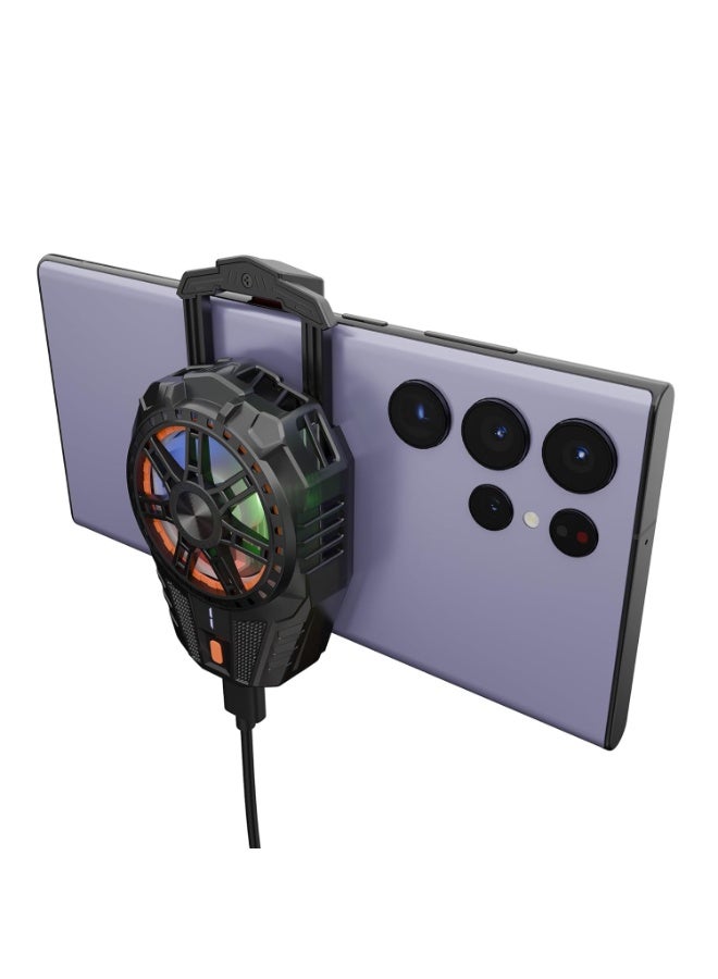 Lacoz Wired Mobile Gaming Cooler Fan for Smartphones With 3-Level Speed Adjustment, RGB LED Light, USB Powered Phone Cooling Fan for Gaming & Live Streaming - Image 1