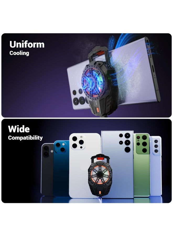 Lacoz Wired Mobile Gaming Cooler Fan for Smartphones With 3-Level Speed Adjustment, RGB LED Light, USB Powered Phone Cooling Fan for Gaming & Live Streaming - Image 5