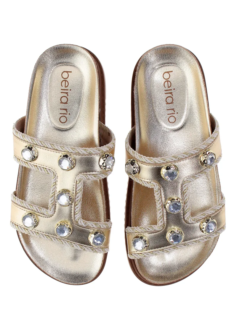 Beira Rio Golden Beira Rio Women’s Flat Summer Footwear – Lightweight Slip-On Comfort with Stylish Casual Design for Women | Best Price UAE