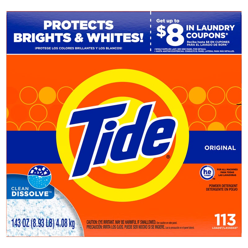 Tide Powder Laundry Detergent, Original Scent, 113 Loads, 143 oz - Image 1