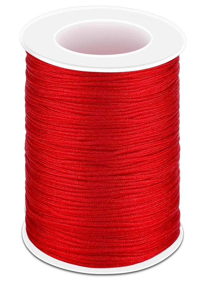 انزيوس خيط نايلون أحمر من أنيزوس لصنع الأساور، خيط نايلون 0.8 مم، خيط عقد صيني، خيط رنين الرياح، خيط خارجي للخرز والقلائد والأعمال اليدوية وصناعة المجوهرات - Image 1