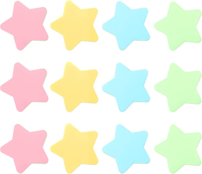 إكسفور ملاحظات لاصقة، ملاحظات لاصقة على شكل نجمة، عبوة من 12 ورقة لاصقة ملونة، للتذكير والدراسة والمكتب، 3 × 3 بوصة، لوحة ملاحظات لاصقة ذاتية اللصق، للمنزل والمكتب ودفتر ملاحظات الأعمال (4 ألوان) - Image 1