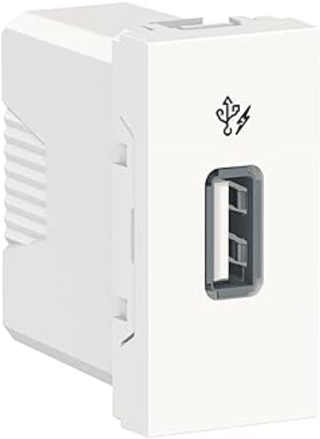 Schneider Electric - جديد يونيكا - شاحن يو اس بي 1 امبير - 1 وحدة - نوع ايه - ابيض - Image 1