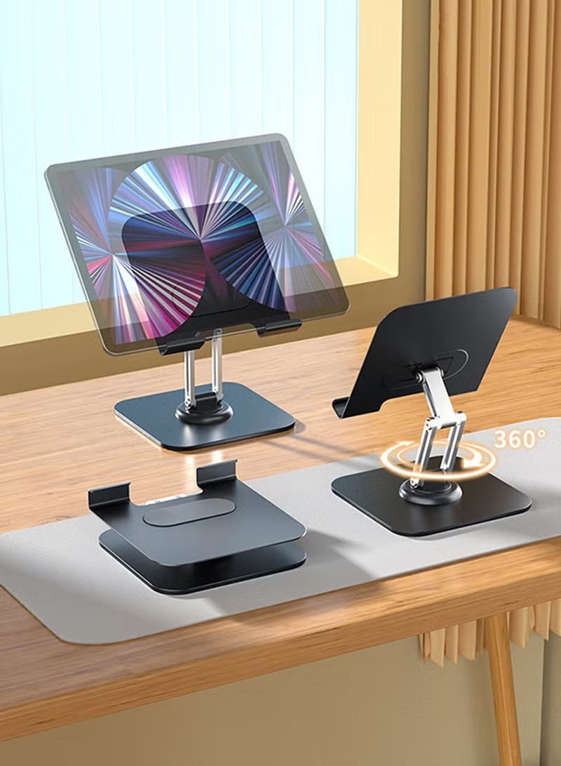 DPTER iPad Stand, 360°Rotatable Metal Phone and Tablet Holder, Desktop Adjustable Folding Tablet Holder for Desktop Stand/PS/Switch iPhone 12.9" - 4.7" - Image 2