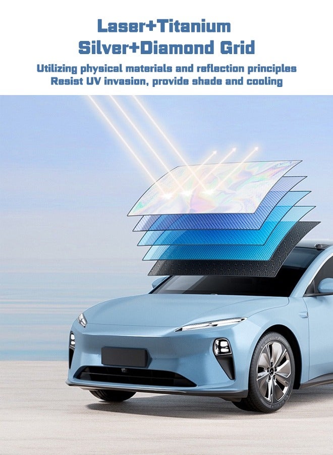 Generic Car laser sunshade car sunshade, full shading, true sun protection, all-round coverage, 100% recovery, simple installation, goodcar.  - Image 2