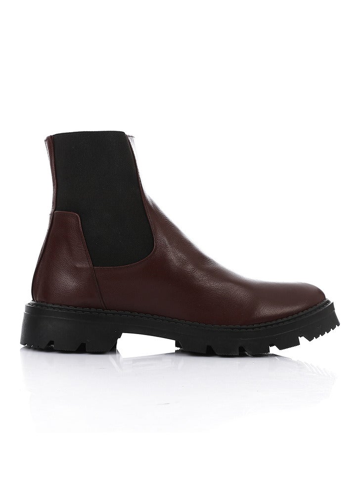 مستر.جو جلد طبيعي Chunky Chelsea Boots 3753 بورجوندي رقم  - Image 4