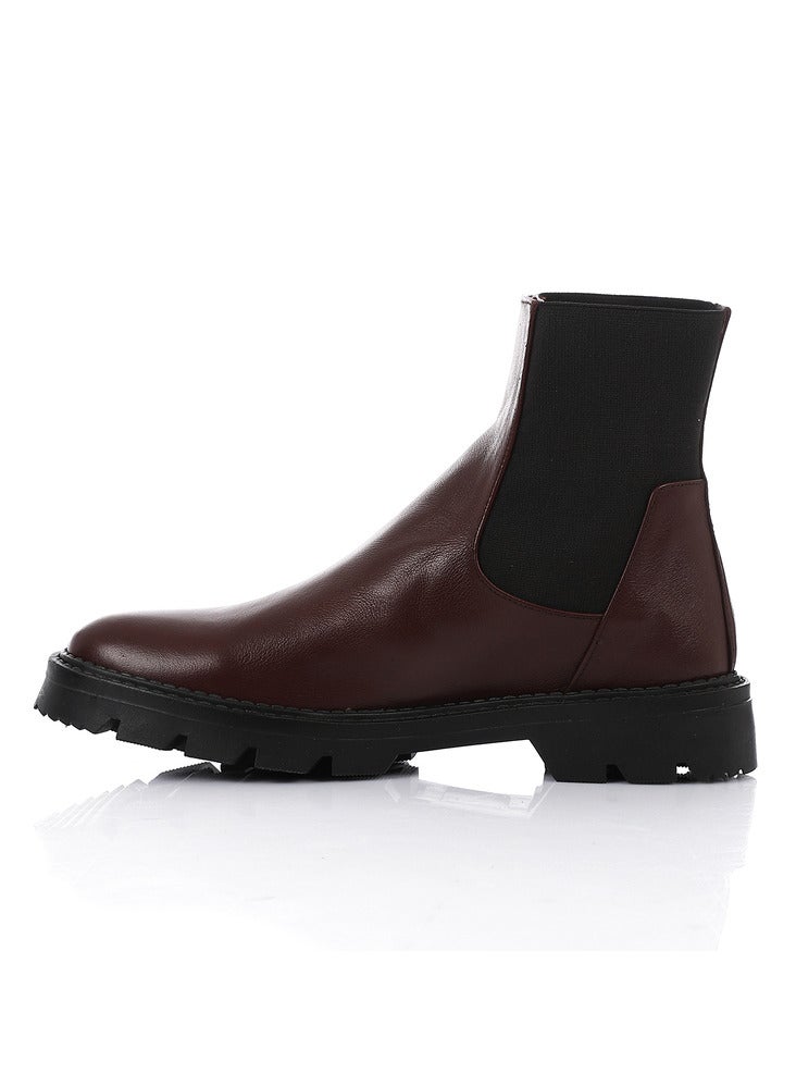 مستر.جو جلد طبيعي Chunky Chelsea Boots 3753 بورجوندي رقم  - Image 3