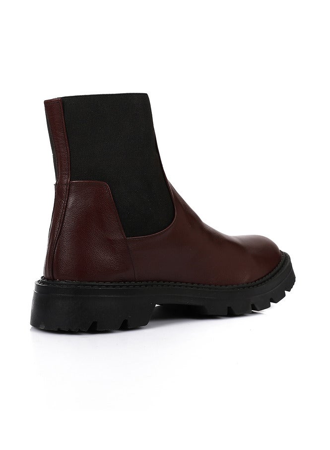 مستر.جو جلد طبيعي Chunky Chelsea Boots 3753 بورجوندي رقم  - Image 2
